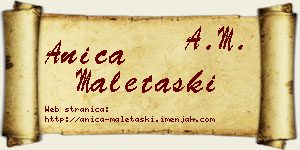 Anica Maletaški vizit kartica